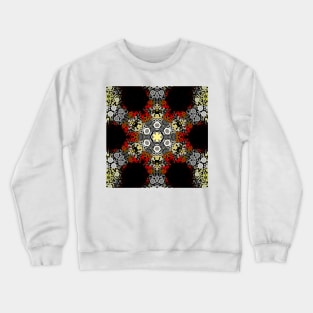 Dot Mandala Flower Red Yellow and Grey Crewneck Sweatshirt